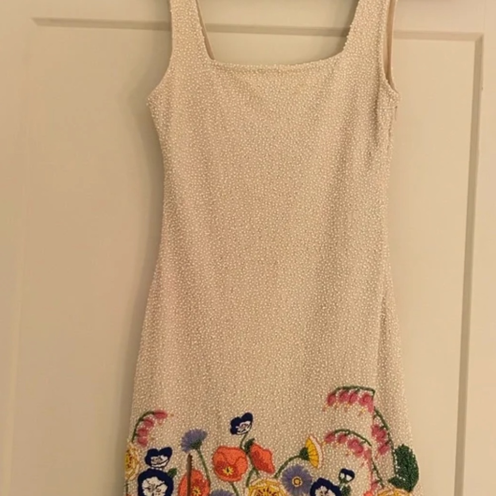 STAUD Beaded Floral Mini Dress – Size S - Picture 2 of 3